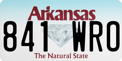 AR license plate 841WRO