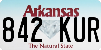 AR license plate 842KUR
