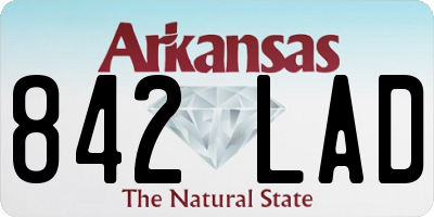 AR license plate 842LAD