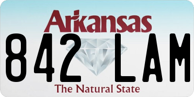 AR license plate 842LAM
