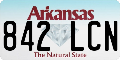 AR license plate 842LCN