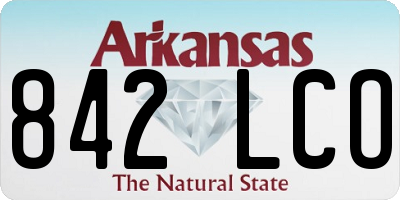 AR license plate 842LCO