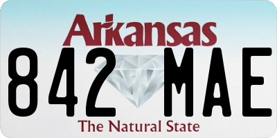 AR license plate 842MAE
