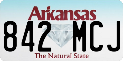 AR license plate 842MCJ