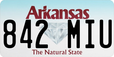 AR license plate 842MIU