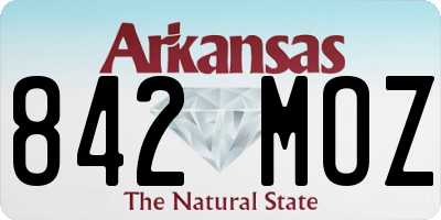 AR license plate 842MOZ