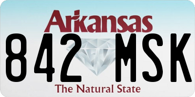 AR license plate 842MSK