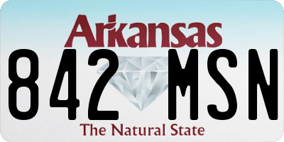 AR license plate 842MSN
