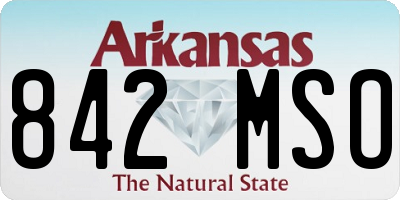 AR license plate 842MSO