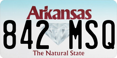 AR license plate 842MSQ