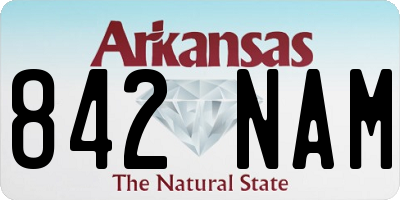 AR license plate 842NAM
