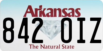 AR license plate 842OIZ