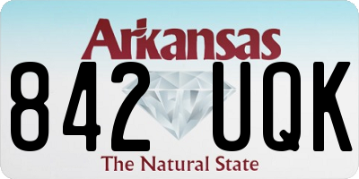 AR license plate 842UQK