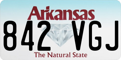 AR license plate 842VGJ