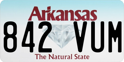 AR license plate 842VUM
