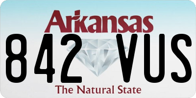 AR license plate 842VUS