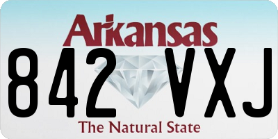 AR license plate 842VXJ