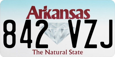 AR license plate 842VZJ