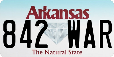 AR license plate 842WAR