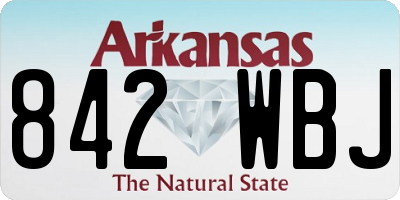 AR license plate 842WBJ