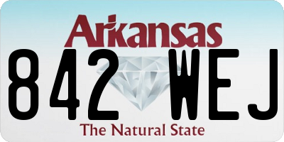 AR license plate 842WEJ