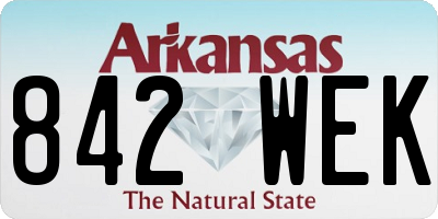 AR license plate 842WEK