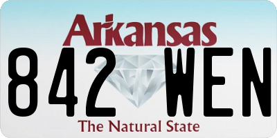 AR license plate 842WEN