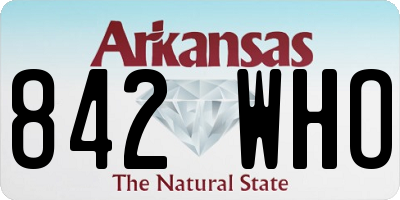 AR license plate 842WHO