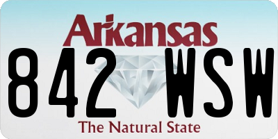 AR license plate 842WSW