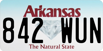 AR license plate 842WUN