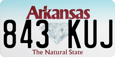 AR license plate 843KUJ