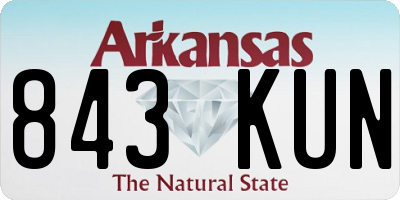 AR license plate 843KUN