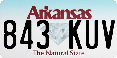 AR license plate 843KUV