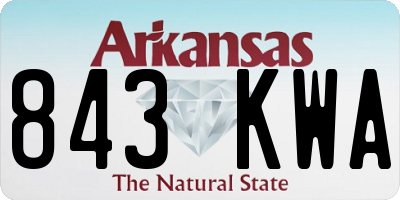 AR license plate 843KWA