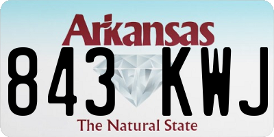 AR license plate 843KWJ