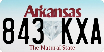 AR license plate 843KXA