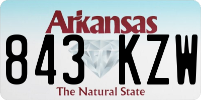 AR license plate 843KZW