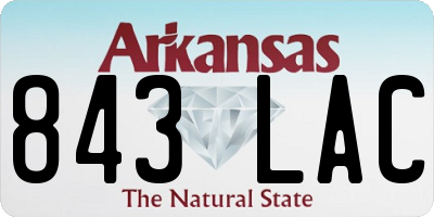 AR license plate 843LAC