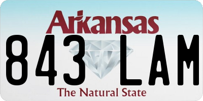 AR license plate 843LAM