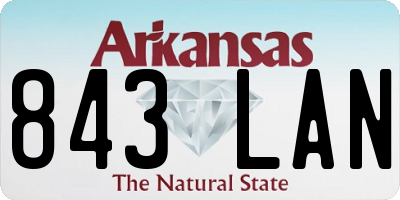 AR license plate 843LAN
