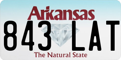 AR license plate 843LAT