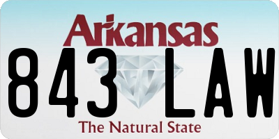 AR license plate 843LAW