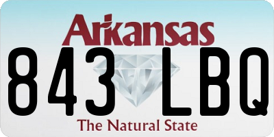 AR license plate 843LBQ