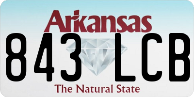 AR license plate 843LCB