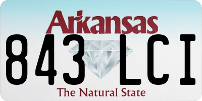 AR license plate 843LCI