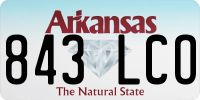 AR license plate 843LCO