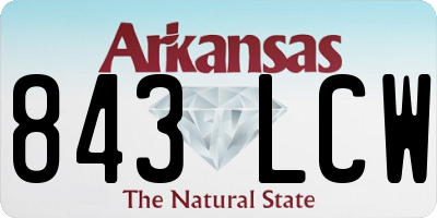 AR license plate 843LCW