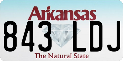 AR license plate 843LDJ