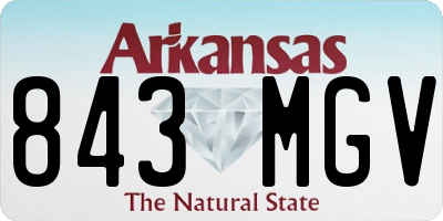 AR license plate 843MGV