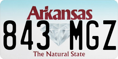 AR license plate 843MGZ